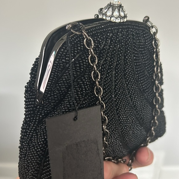 NWT Inge Christopher beaded purse/evening bag Rhinestone clasp - Picture 6 of 7